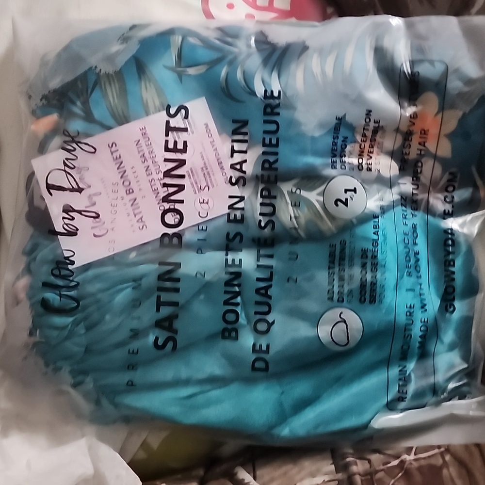 Brand New Never Opened Glow By Daye 2pack Satin Bonnets